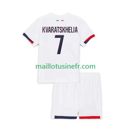 Maillot de Foot Paris Saint-Germain Khvicha Kvaratskhelia 7 Extérieur 2025-26 - Enfant